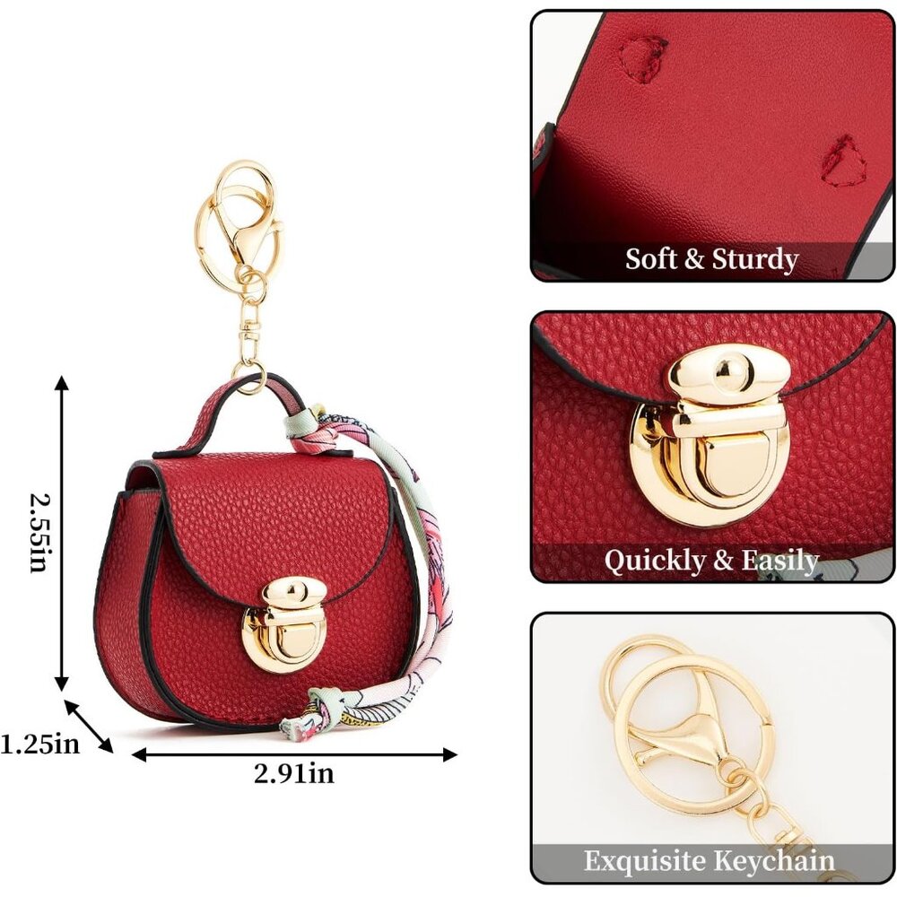 Multi-Functional Mini Backpack Keychain In Red - … - image 2